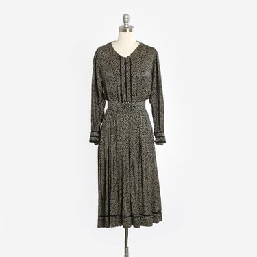 ALBERT NIPON polka dot silk dress | Vintage 1980s 90s Albert Nipon silk dress 