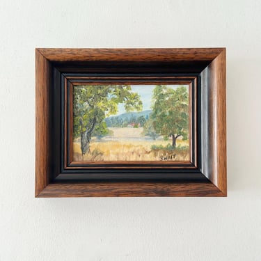Small Vintage Oil Painting, Country Landscape 