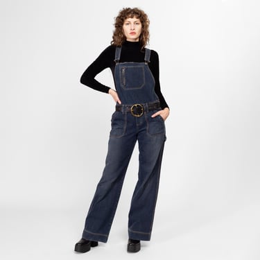 Y2K Esprit Straight Leg Carpenter Overalls - Medium | Vintage Dark Wash Denim Overall Pants Dungarees 