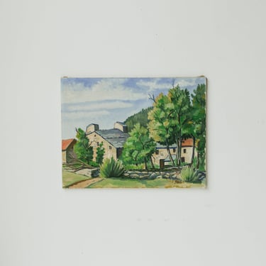 Landscape with Rolling Grass Oil Painting | Dated 1962