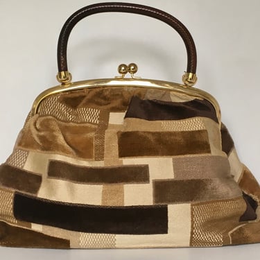 Vintage 70s Large Chenille Carpet/overnight/weekend bag, Mary Poppins by Weymouth American 