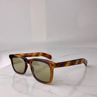 1960'S Sunglasses - Tortoise Colored Frame - Original Smokey Green Glass Lenses - Made in Japan 