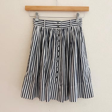 Vintage 100% Cotton Button Up Striped Gap Skirt 