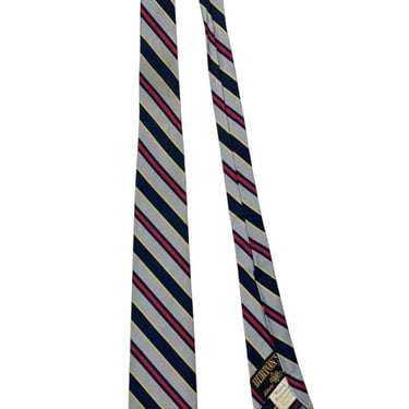 Vintage 1950s/1960s BURTON LTD Silk Necktie ~ Repp Stripe ~ Preppy / Ivy / / Trad ~ Tie ~ Made in England ~ 50s/60s ~ Regimental 