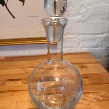 Etched Flowet Round Decanter w/Stopper 