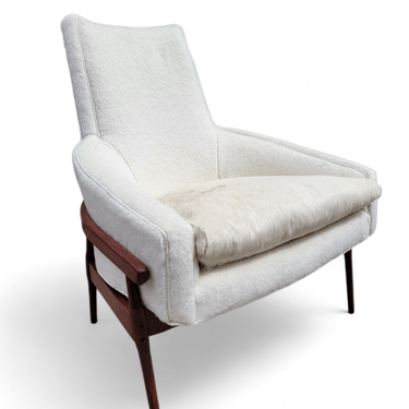 Mid Century Modern Lawrence Peabody High Back Lounge Chair Newly Upholstered