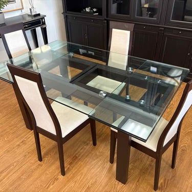 Calligaris Hyper Extension Dining Table & Set of 4 Curved Back Chairs