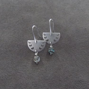 Antique silver abalone earrings 