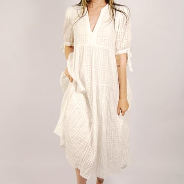 Y2K Prairie Maxi Dress (M) medium white vintage 