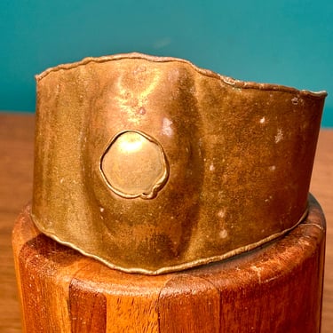 Copper Brass Open Cuff Bracelet Mixed Metal Vintage Retro Brutalist Modern 