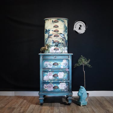 Romantic Jewelry Armoire hand Painted Fairy tale  Inspired jewelry box. Bedroom Storage Cabinet. Colorful Entryway Cabinet. Whimsical . 