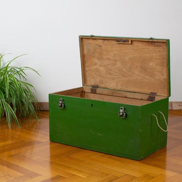 Vintage Handmade Wooden Storage Box | Yugoslavian Home Interior | Mid-century Design | Rustic Antique Reclaimed Wood Toy box 