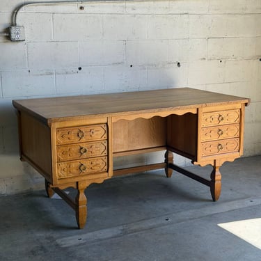 Henning Kjærnulf Danish Oak Double-Sided Executive Writing Desk Mid-Century Modern 1960s 