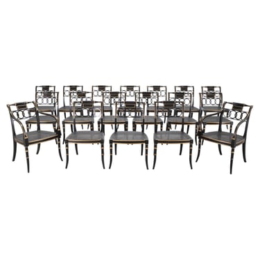 Set of Eighteen Baker “Governor Alston” Regency Dining Chairs