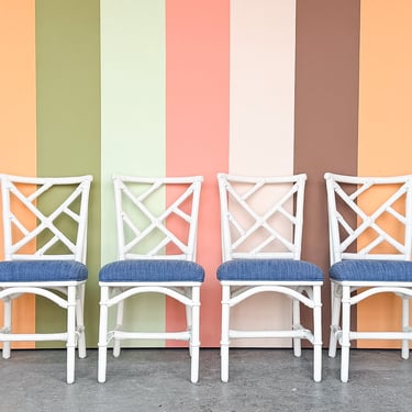 Set of Four Rattan Dining Chairs