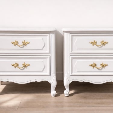 Refinished To Order- Vintage French Provincial Nightstands | Pair of Bedside Tables 
