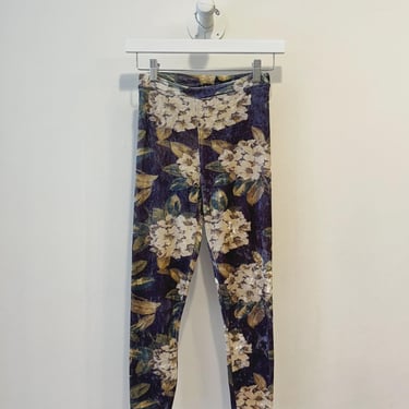 Early 1990s Betsey Johnson Floral Velour Leggings 