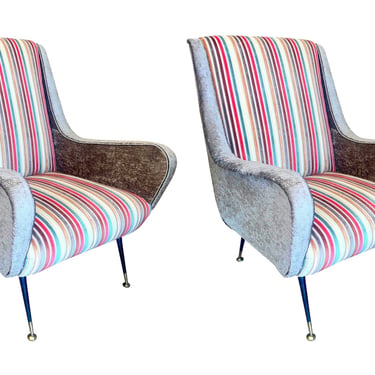 Pair of Marco Zanuso Lounge Chairs. Italy, 1950's.