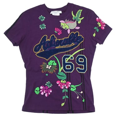 Christian Dior 2003 Top Adiorable 69 T-shirt Embroidery Purple #38