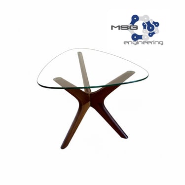 Adrian Pearsall Jax Walnut Guitar Pick Side Table Mid Century Modern 