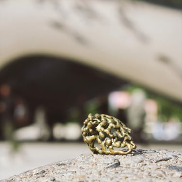Vintage Brutalist Gold Ring Tangled Organic Form | Pal Kepenyes Style Wearable Art | Statement Cocktail Ring | Art Jewelry | Unique Gift 