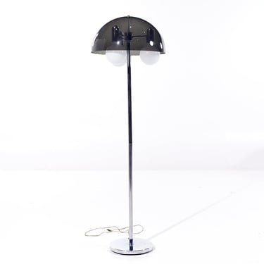 Mid Century Mushroom Chrome Floor Lamp - mcm 