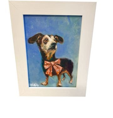 "Poppy" Original Oil On Canvas Panel Framed Signed Painting 5x7"