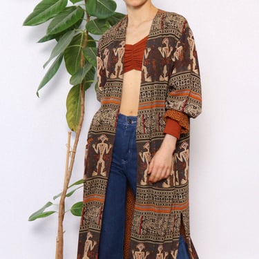 Sumba Motif Rayon Duster Jacket S-L