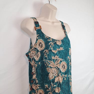 Vintage 90s Teal & Tan Sun Dress 