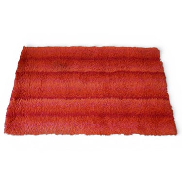 Vintage Red Rya Shag Rug 78