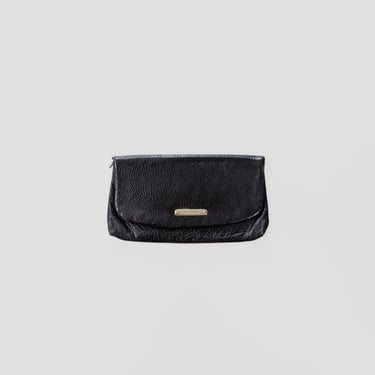 Vintage Textured Black Calfskin Leather Oversize Wallet Pocketbook Passport Case Clutch 