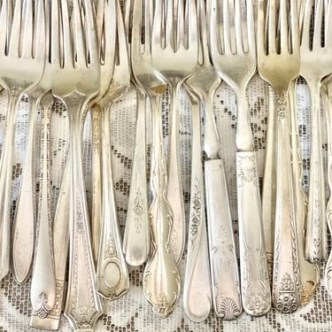 Vintage Silverplate Forks: Craft Supplies, Jewelry Making, Photography Props 