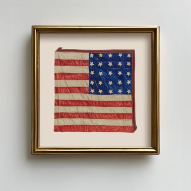 Vintage Watercolor Square Digital Art Print, Folded American Flag Quilt, Printable Wall Art 