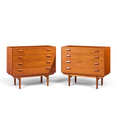 Børge Mogensen Mid Century Danish Modern Teak and Oak Chest of Drawers - Pair 