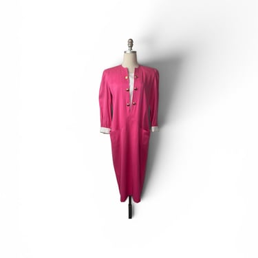 1980s Nina Ricci Pink Shift Dress 
