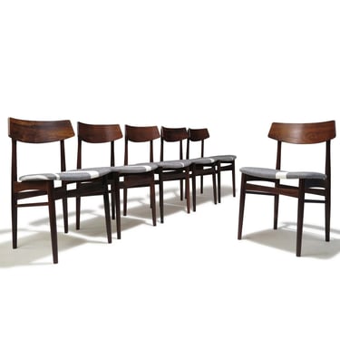 Six (6) Restored Mid-Century Danish Rosewood Dining Chairs, 1955