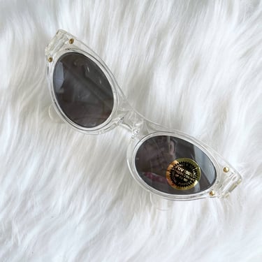 Vintage Gold Stud Clear Cat-Eye Sunglasses 