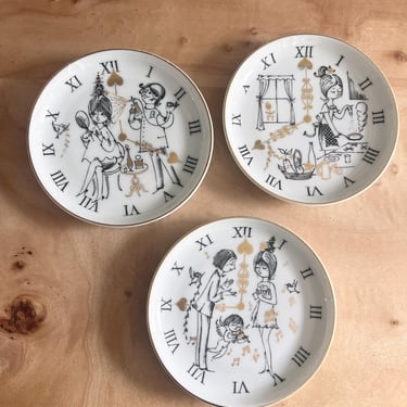 Vintage Porcelain Jewelry Dish Rosenthal Studio-Line by  Raymond Peynet, Germany clock series set of three trinket dishes 