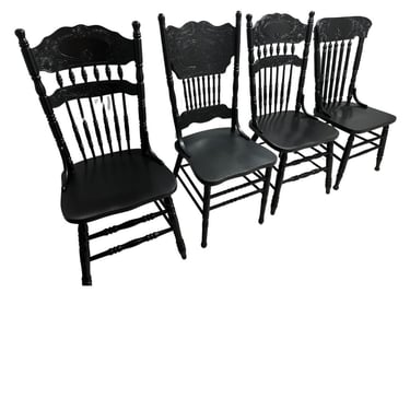 Black Dining Farmhouse Chairs Set of Four 