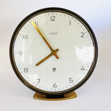 Vintage Kienzle Desk Clock – Mid-Century Modern German Early Quartz Clock with Date Bauhaus Modernist 
