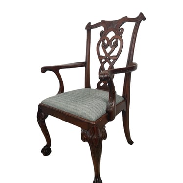 Vintage Maitland Smith Chippendale Armchair | Carved Ball and Claw Chair 