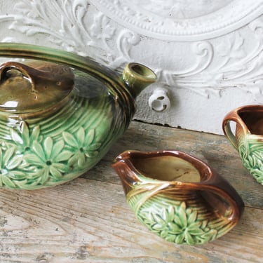 Vintage McCoy Daisy Tea Set Pot Sugar Creamer Teapot 