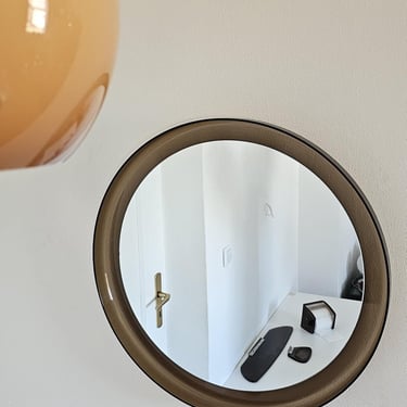 Authentuc Guzzini Bagno 4/Piece Bathroom Set- Vintage 1970 Space Age- Sm9ke Brown Acrylic&Chrome-Rare Collectible Italian Design 