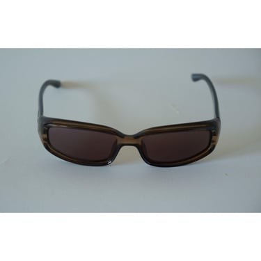 Vintage Gucci GG 2455/S Sunglasses Brown Optyl Frame Slim Rectangle Y2K Italy 