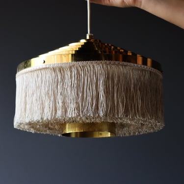 Hans Agne Jakobsson Brass & Silk Fringe Pendant