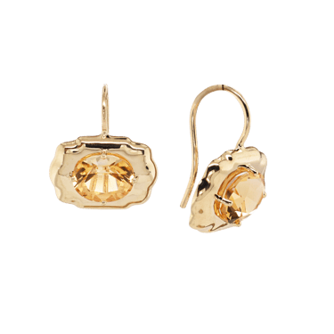 Citrine Puffy Buckle Earrings