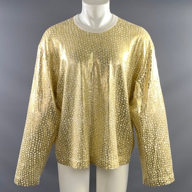 COMME des GARCONS AD2014 Size S Gold White Metallic Cotton  Polyurethane Pullover