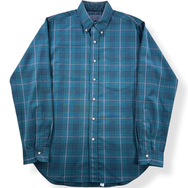Vintage Sir Pendleton Green/Blue Plaid Button Down SZ M
