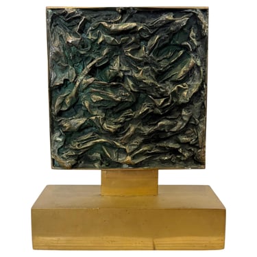 Dirce De Assis Cavalcanti Attr. Bronze Sculpture in Polished Bronze Frame, 1990s