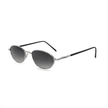Authentic Vintage 90s Silver Oval Wire Frame Sunglasses 